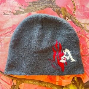 axel edgy grey knit print street style beanie hat